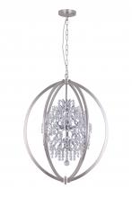 Lit Up Lighting LIT5834SN+CH - 24", 9x50W G9 pendant in Satin Nickel finish